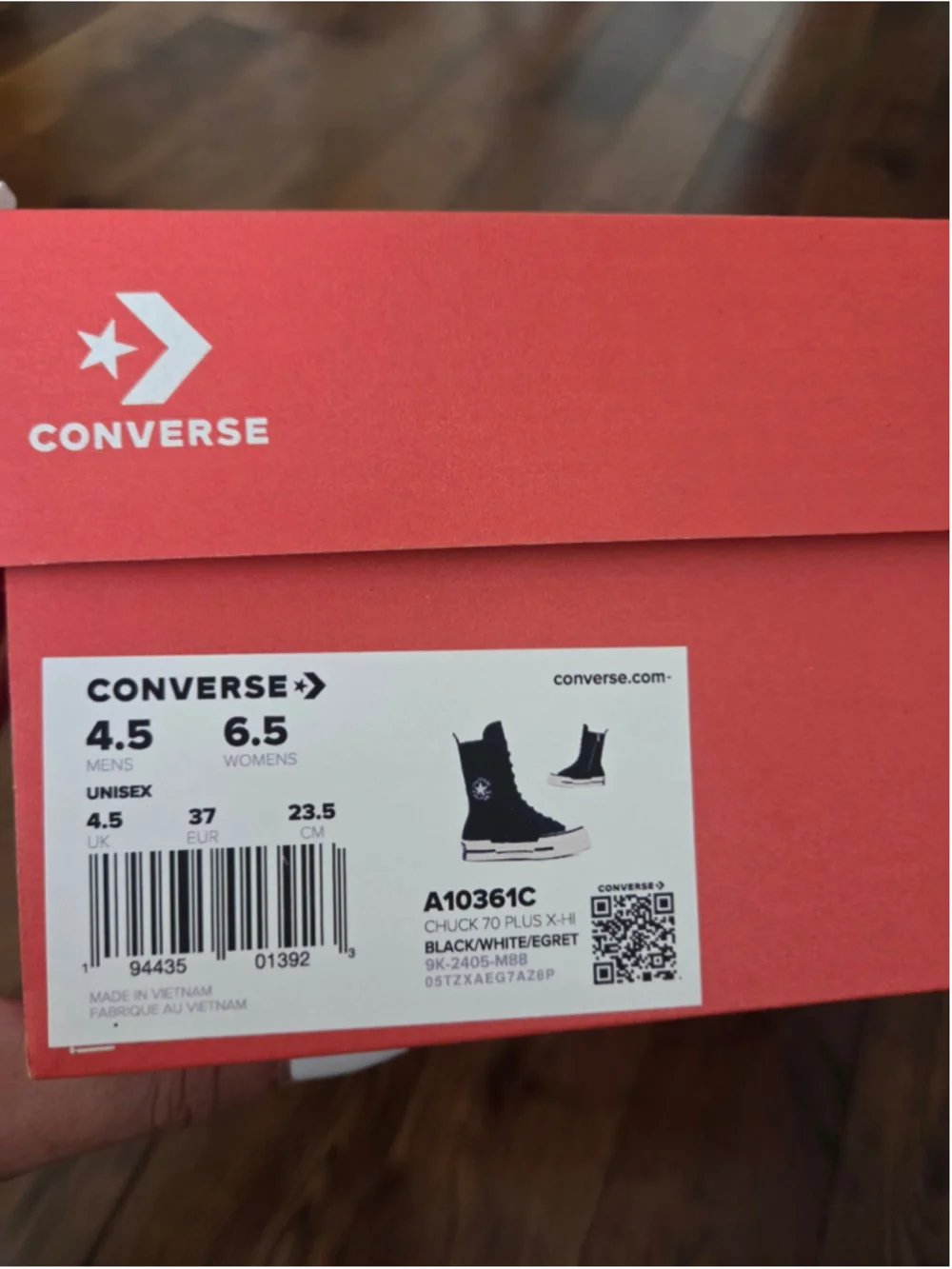 Converse CHUCK 70 PLUS X-HI BLACK/WHITE/EGRET Womens 6.5 - Picture 8 of 8